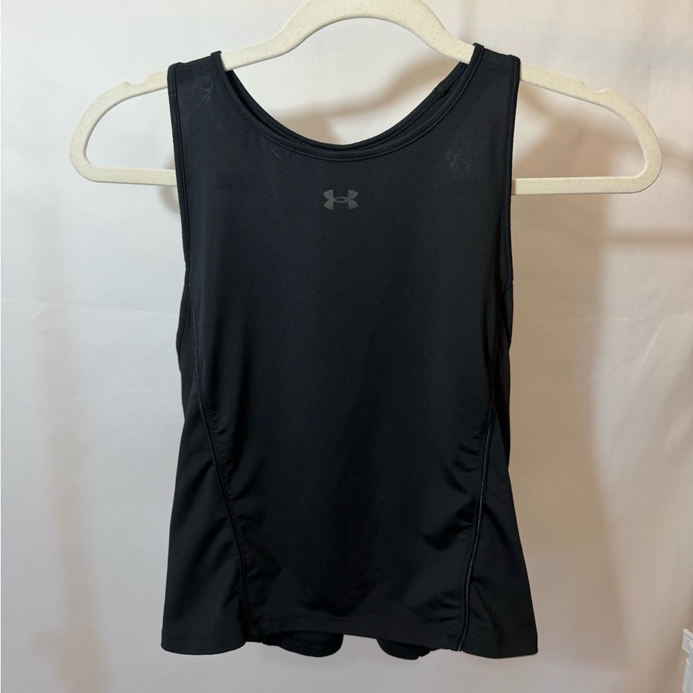 Under Armour Black Tank Top Racerback‎ Athletic Workout Gym Fitted Medium